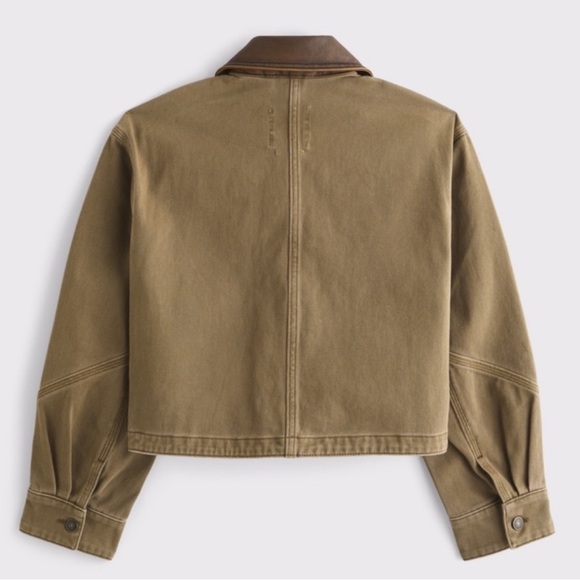 abercrombie brown twill barn coat - Picture 2 of 7